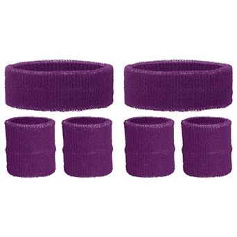 6 pc Sweatband Set, Sports Headband and Wristbands