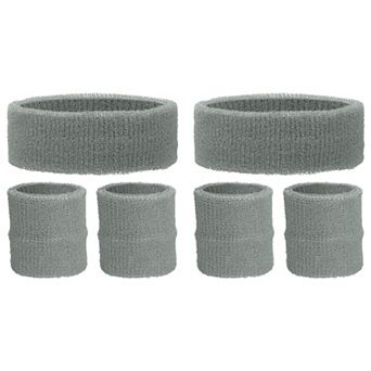 6 pc Sweatband Set, Sports Headband and Wristbands