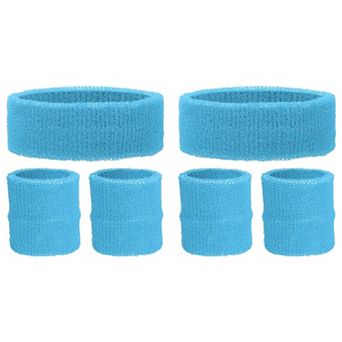 6 pc Sweatband Set, Sports Headband and Wristbands