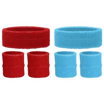 6 pc Sweatband Set, Sports Headband and Wristbands