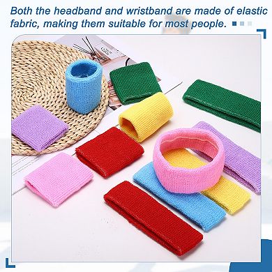 3 Pcs Sweatband Set, Sports Headband and Wristbands