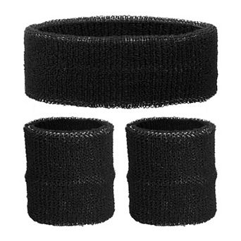 3 pc Sweatband Set, Sports Headband and Wristbands