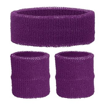 3 pc Sweatband Set, Sports Headband and Wristbands