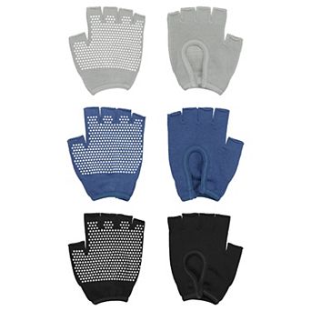 3Pair Yoga Gloves, Non Slip Fingerless Pilates Gloves Breathable