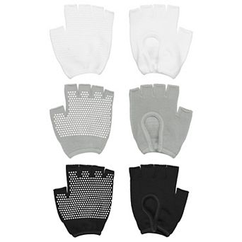 3Pair Yoga Gloves, Non Slip Fingerless Pilates Gloves Breathable