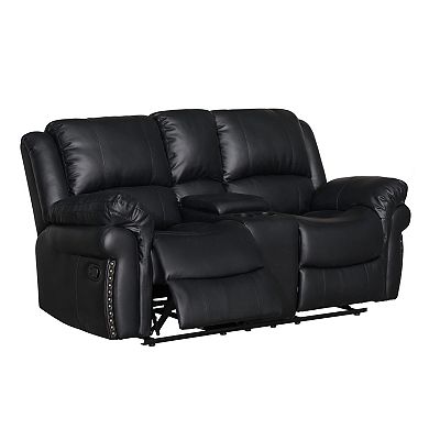Faux Leather Reclining Loveseat and Chair Set