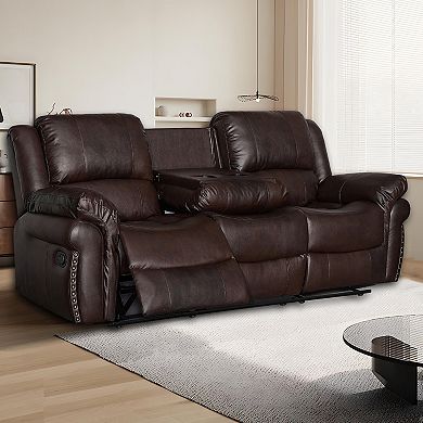 81.1" Reclining Sofa With Drop - Down Table