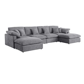 152" Modern Simple U-Shape Sofa