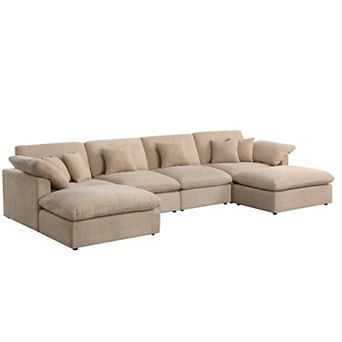 152" Modern Simple U-Shape Sofa