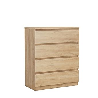 31.5"Handle-Free 4 Drawer Dresser,Wooden Chest with Rounded Corners,for Bedroom,Living Room