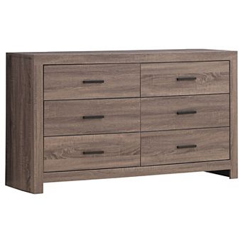 Modern Wooden Storage Chest 6-Drawer Dresser for Bedroom Living Room Home