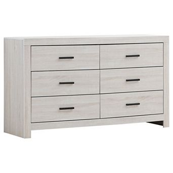 Modern Wooden Storage Chest 6-Drawer Dresser for Bedroom Living Room Home