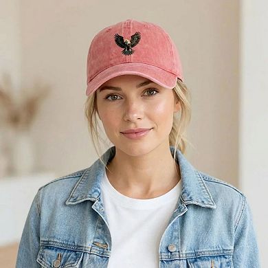 Women's Baseball Cap with Eagle Embroidery Adjustable Strap Casual Everyday Hat