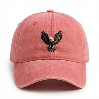 Women's Baseball Cap with Eagle Embroidery Adjustable Strap Casual Everyday Hat
