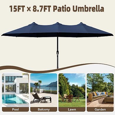 MaxMulti Rectangular Market Umbrella With Base
