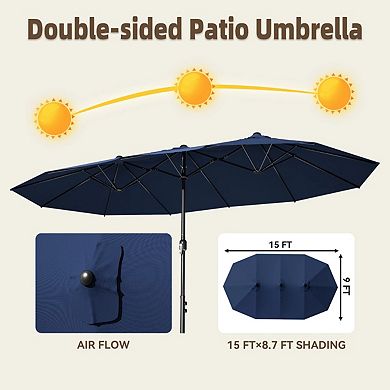 MaxMulti Rectangular Market Umbrella With Base