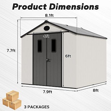MaxMulti Outdoor Durable Resin Storage Shed