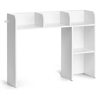 Desktop Bookshelf-2 tier Office Storage Organizer,37.2" x 9.5" x 28.9" Rack with Anti-Slip Feet Pads