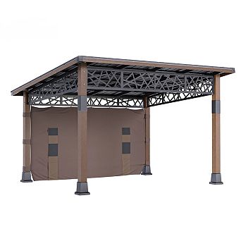 UPTION 12 FT X 14 FT Hardtop Patio Gazebo With Slope Roof