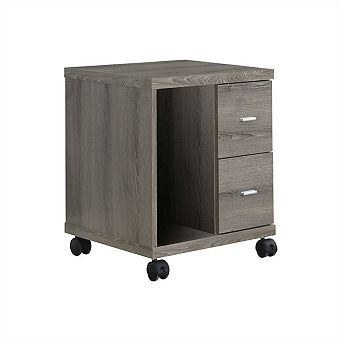 Rolling File Cabinet - Mobile Storage with Printer Stand,2 Drawers,Open Compartment, Locking Casters