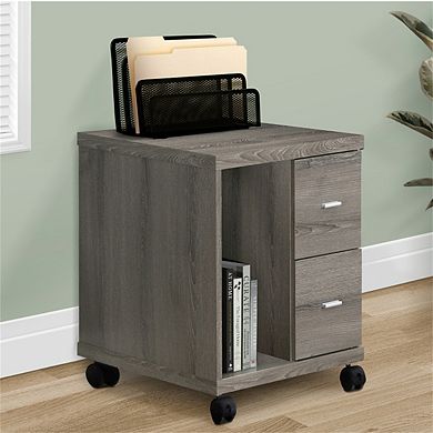 Rolling File Cabinet - Mobile Storage with Printer Stand,2 Drawers,Open Compartment, Locking Casters