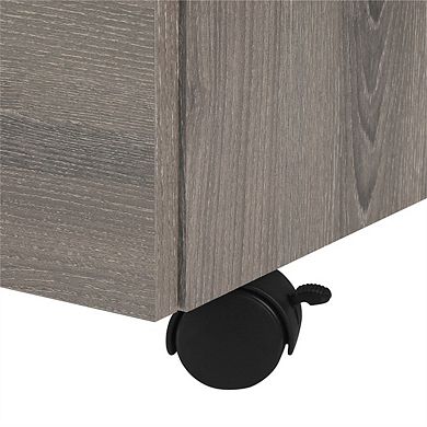 Contemporary Modern File Cabinet - Rolling Mobile Storage Drawers, Printer Stand, Office Work