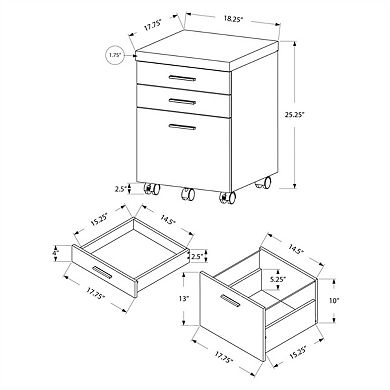 Rolling Mobile File Cabinet - Storage Drawers with Printer Stand , Under-Desk Compact Organizer