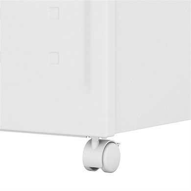 Set of 2 Collapsible Stackable Rolling File Boxes with Lids - Portable Organizer, 10 Hanging Files