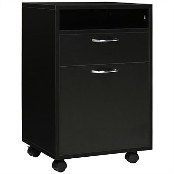 Mobile Storage File Cabinet Organizer with Drawer, Printer Stand with Castors, Locking Wheels