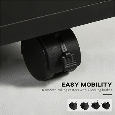 Mobile Storage File Cabinet Organizer with Drawer, Printer Stand with Castors, Locking Wheels