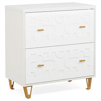 Multi-Functional File Cabinet, 2 Drawers, A4 Size, Printer Stand, Anti-Tip, Metal Legs,Easy Assembly