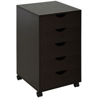 26.50"H 5 Drawer File Cabinet Storage Organizer - Nordic Minimalist Modern Style with Wheels