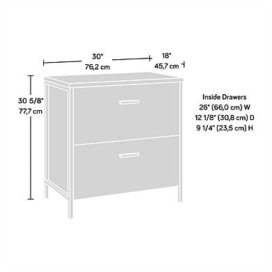 Lateral File Cabinet - 2 Soft Close Drawers, Safety Interlock, Office Storage, Fully Assembled