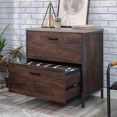 Lateral File Cabinet - 2 Soft Close Drawers, Safety Interlock, Office Storage, Fully Assembled
