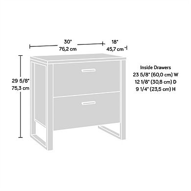 Lateral File Cabinet - 2 Drawers, Safety Interlock, Metal Frame, Office Storage, Assembly Required