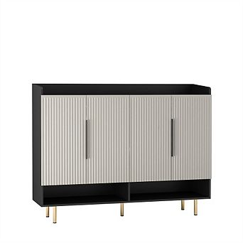 Sideboard Shoe Cabinet -4 Door Large Shoe Storage Organizer with Adjustable Shelves,Rack for Bedroom
