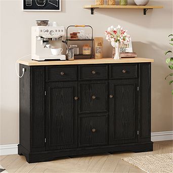 Sideboard Buffet Cabinet with Storage - Console Table with 5 Drawers, 2 Cabinets, Adjustable Shelves