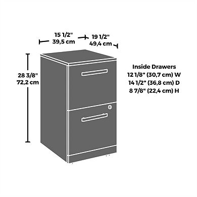 2-Drawer Mobile File Cabinet with Full-Extension Slides, Letter File Compatible, Rolling Storage
