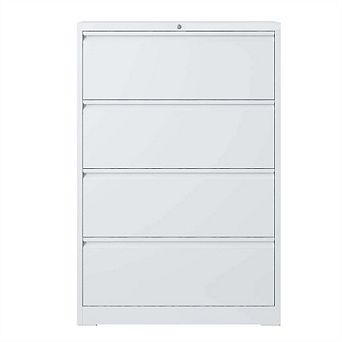 Lateral File Cabinet 4 Drawer with Lock, Lockable Filing Cabinet, Locking Metal Cabinet for A4 Size