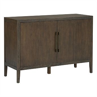 47.25" Sideboard with Pine Veneer and 2 Doors - Buffet with Adjustable Feet, Wooden Storage Cabinet