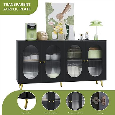 Buffet Sideboard with Storage - 60'' Storage Cabinet with 4 Acrylic Doors, Accent Cabinet , Hallway