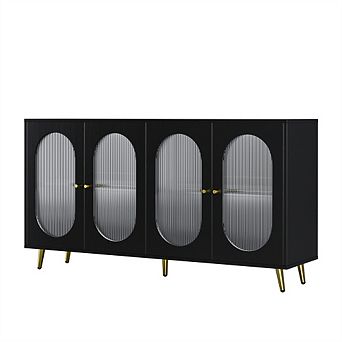 Buffet Sideboard with Storage - 60'' Storage Cabinet with 4 Acrylic Doors, Accent Cabinet , Hallway