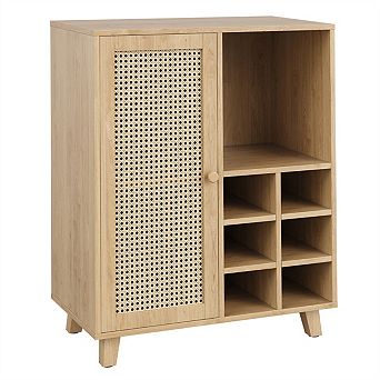 Sideboard Cabinet with Storage - 34 " Wine Bar Cabinet with Wine Racks, Buffet Cabinets for Home