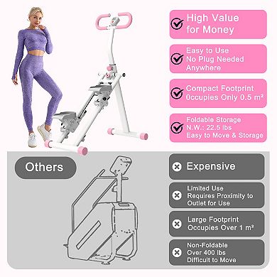 Vertical Climber Stair Stepper with Adjustable Handlebar, Full-Body Workout Machine