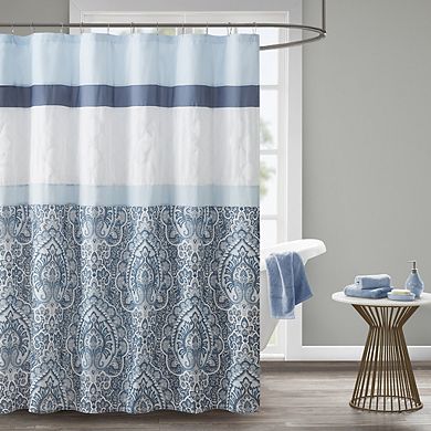 72x72"Printed and Embroidered Shower Curtain 