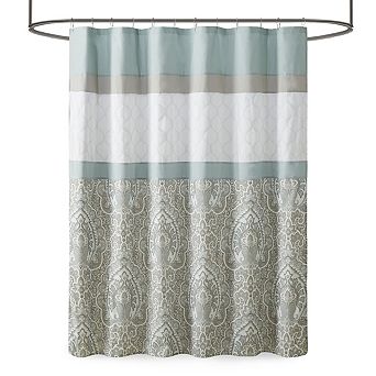 72x72"Printed and Embroidered Shower Curtain
