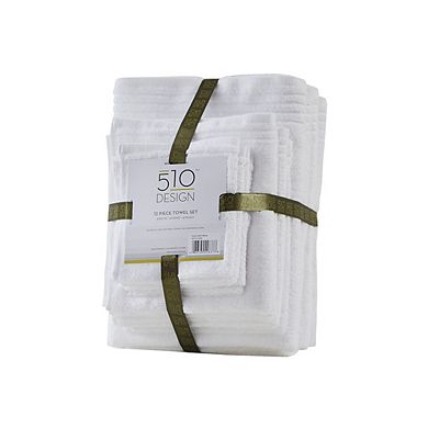 12 Piece 100% Cotton Quick Dry Bath Towel Set