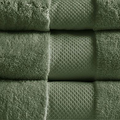 6-Piece Green Cotton Bath Towel Set