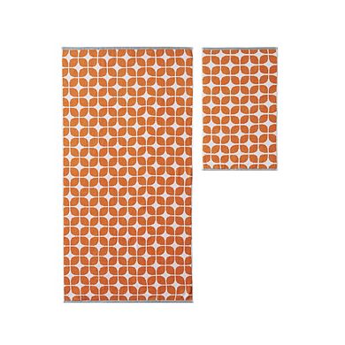 6 Piece ORANGE Cotton Jacquard Bath Towel Set