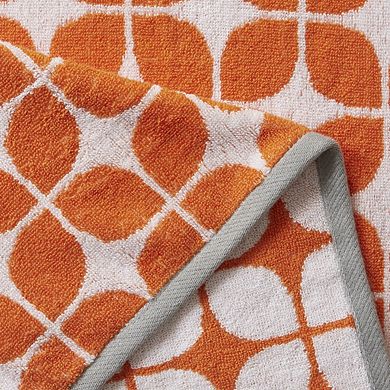 6 Piece ORANGE Cotton Jacquard Bath Towel Set